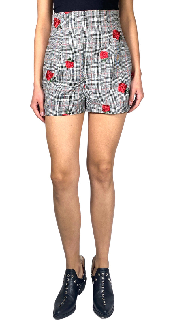 Shorts Houndstooth Roses